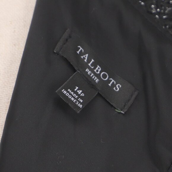 TALBOTS Black Metallic Textured Tweed Dress Size 14P - Picture 8 of 9